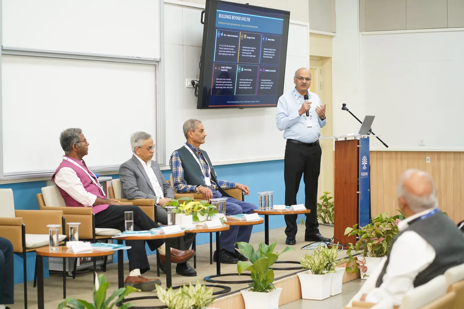 Prof. Vishal Garg speaking to the panel and audience